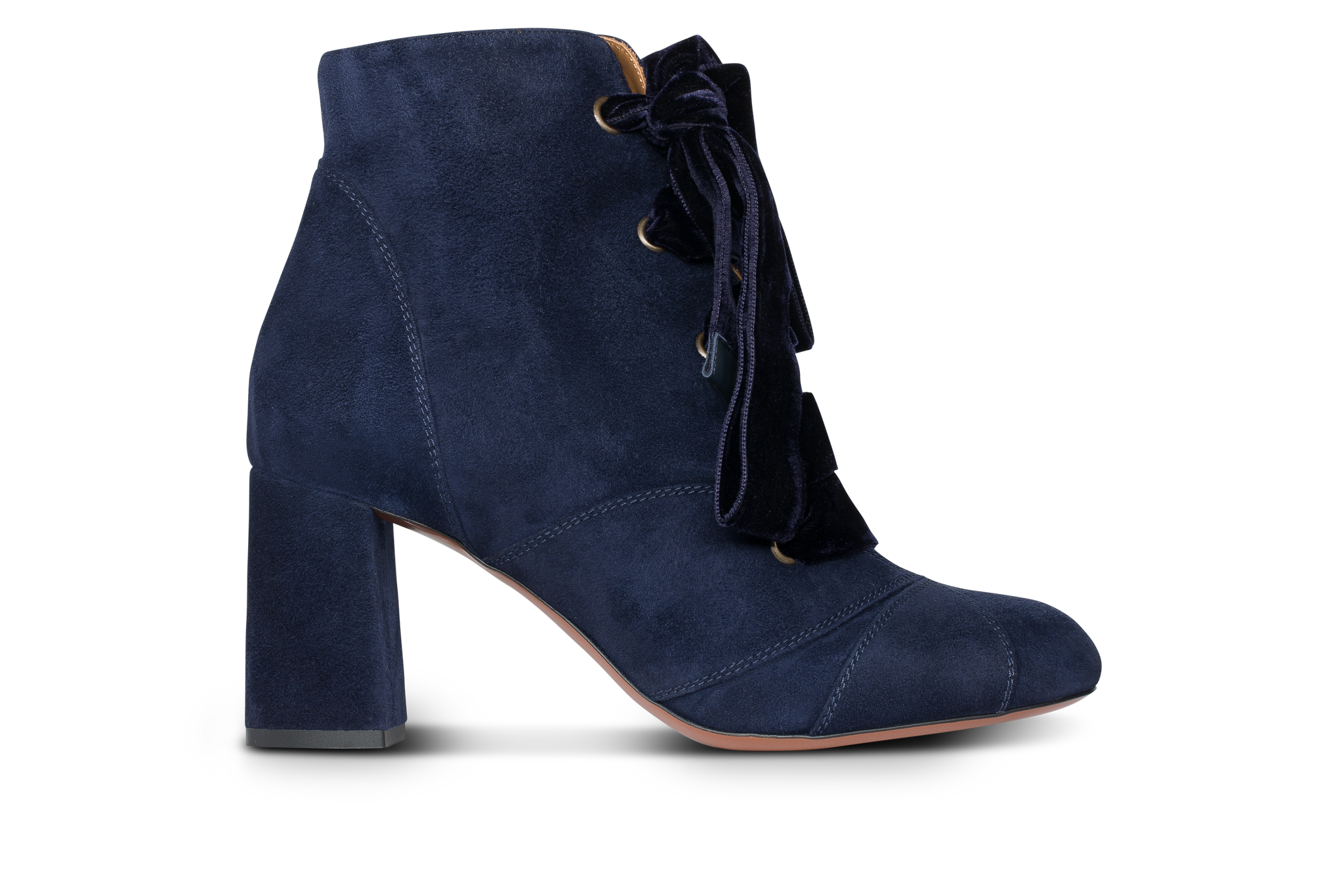 Velvet lace up ankle boots best sale