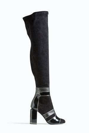 PIERRE HARDY Thigh high Stretch Suede Mod Boots
